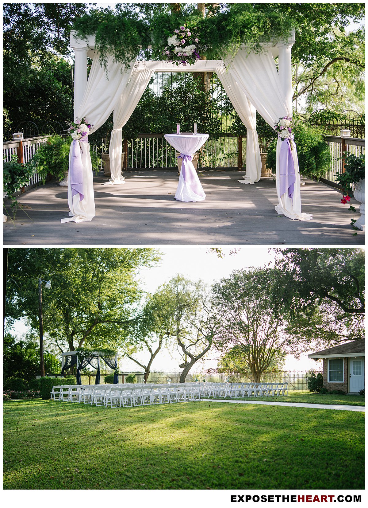 Granberry Hills Event Facility gardenside ceremony site an outdoor wedding venue in San Antonio
