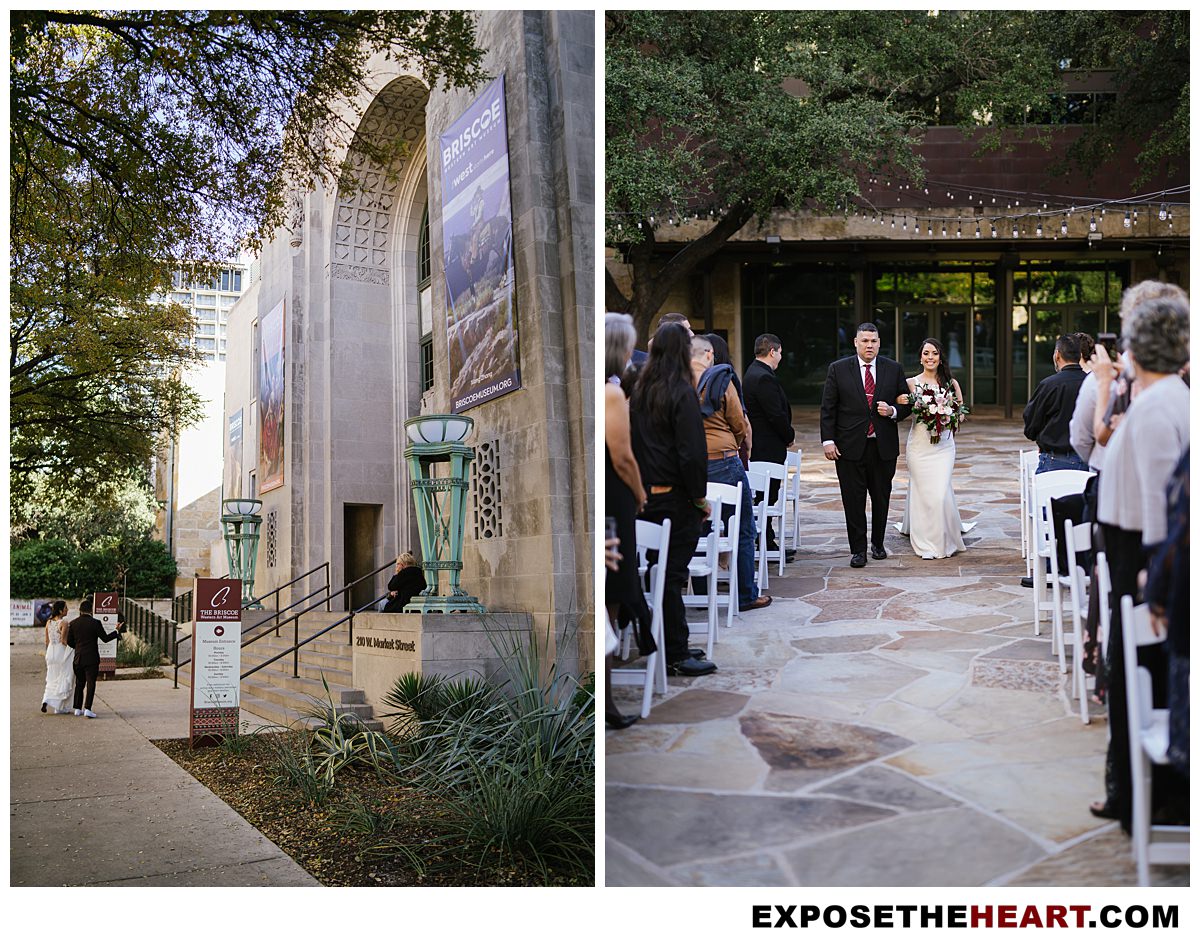 Wedding at the Jack Guenther Pavilion at The Briscoe an outdoor wedding venue in San Antonio