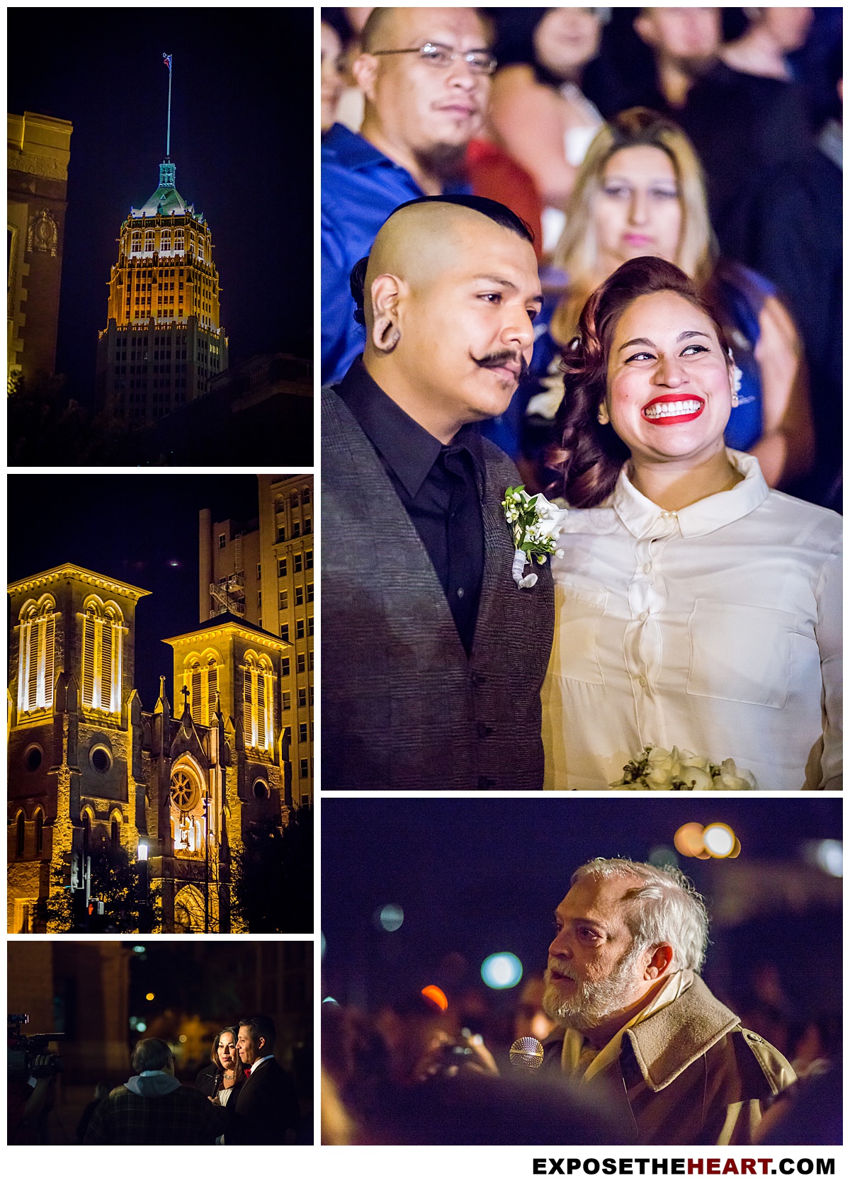 Valentine's Day weddings at the courthouse on the steps of the Bexar County Courthouse building